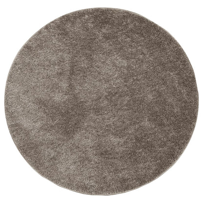 Rug ISTAN High Pile Shiny Look Grey Ø 80 cm