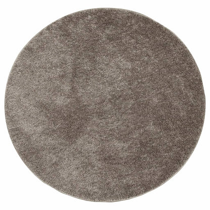 Rug ISTAN High Pile Shiny Look Grey Ø 100 cm