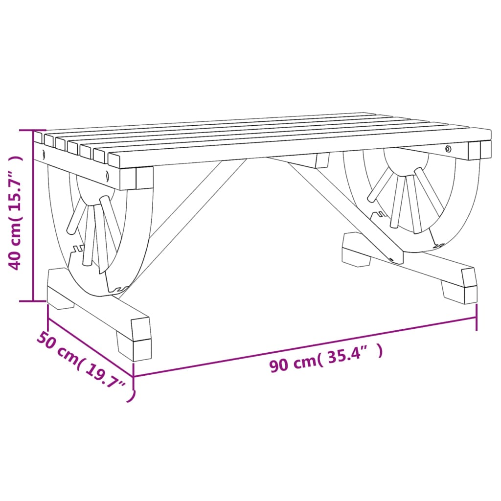 Garden Coffee Table 90x50x40 cm Solid Wood Fir