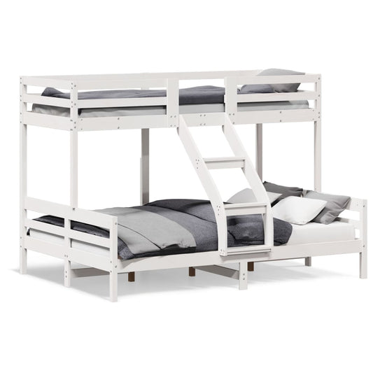 Bunk Bed 80x200/140x200 cm White Solid Wood Pine