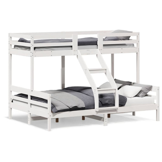 Bunk Bed 90x200/140x200 cm White Solid Wood Pine