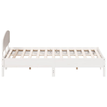 Bed Frame with Headboard White 180x200 cm Super King Solid Wood Pine