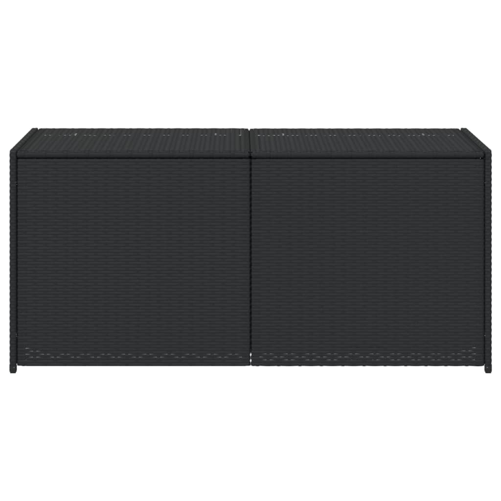 Garden Storage Box Black 283L Poly Rattan