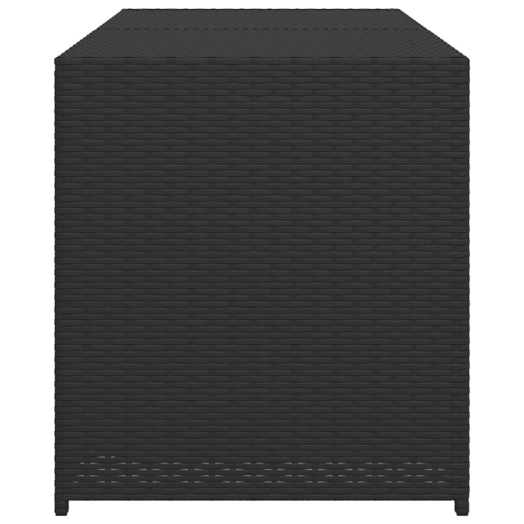 Garden Storage Box Black 283L Poly Rattan