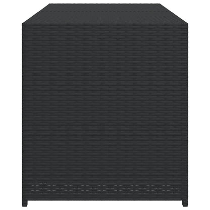 Garden Storage Box Black 283L Poly Rattan