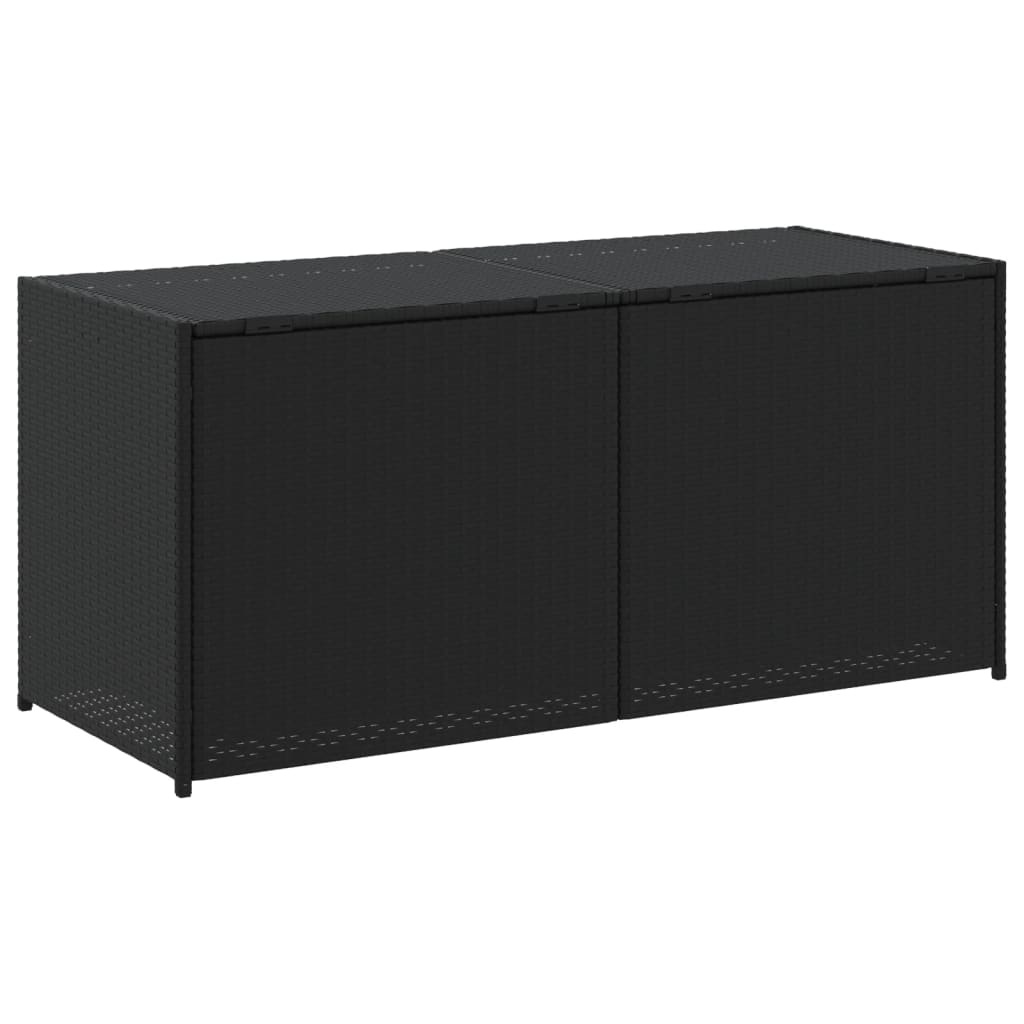 Garden Storage Box Black 283L Poly Rattan