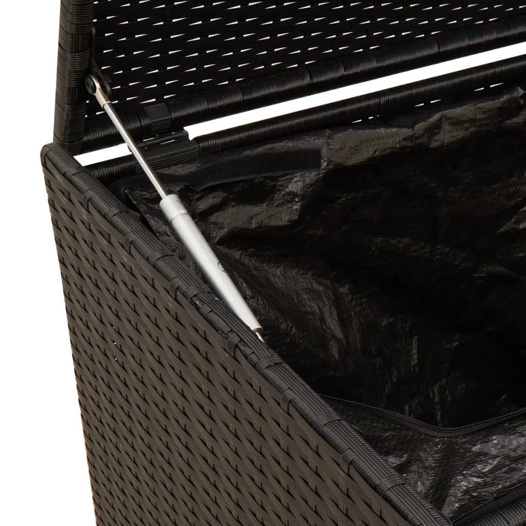 Garden Storage Box Black 283L Poly Rattan