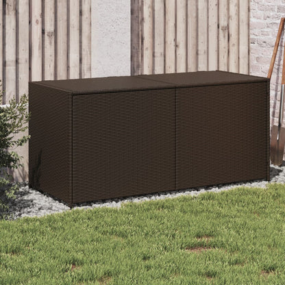 Garden Storage Box Brown 283L Poly Rattan