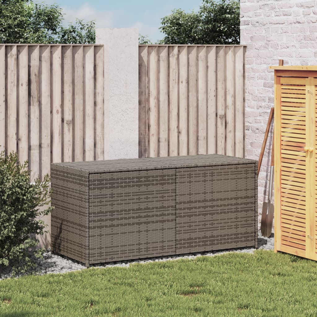 Garden Storage Box Grey 283L Poly Rattan