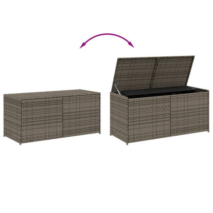 Garden Storage Box Grey 283L Poly Rattan