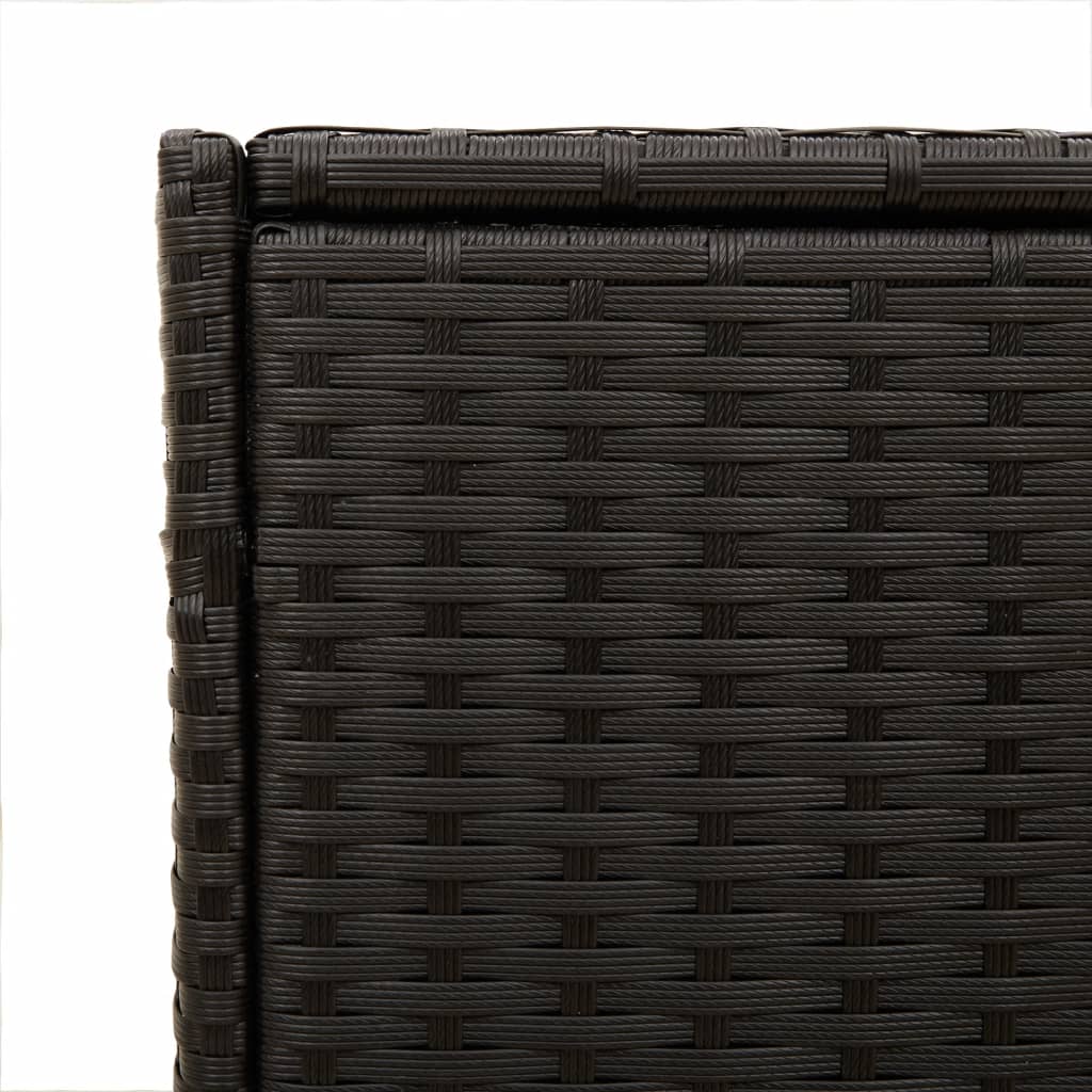 Garden Storage Box with Wheels Black 283L Poly Rattan