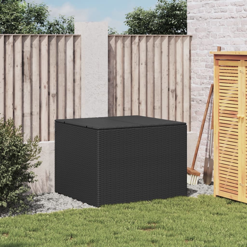 Garden Storage Box Black 291L Poly Rattan