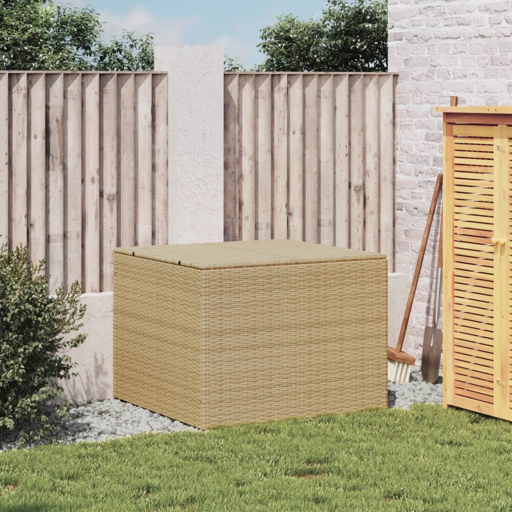 Garden Storage Box Mix Beige 291L Poly Rattan