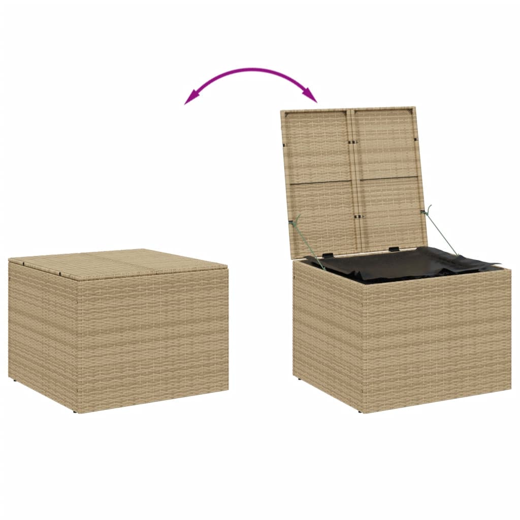 Garden Storage Box Mix Beige 291L Poly Rattan