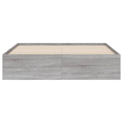 Bed Frame with Drawers without Mattress Grey Sonoma 140x200 cm
