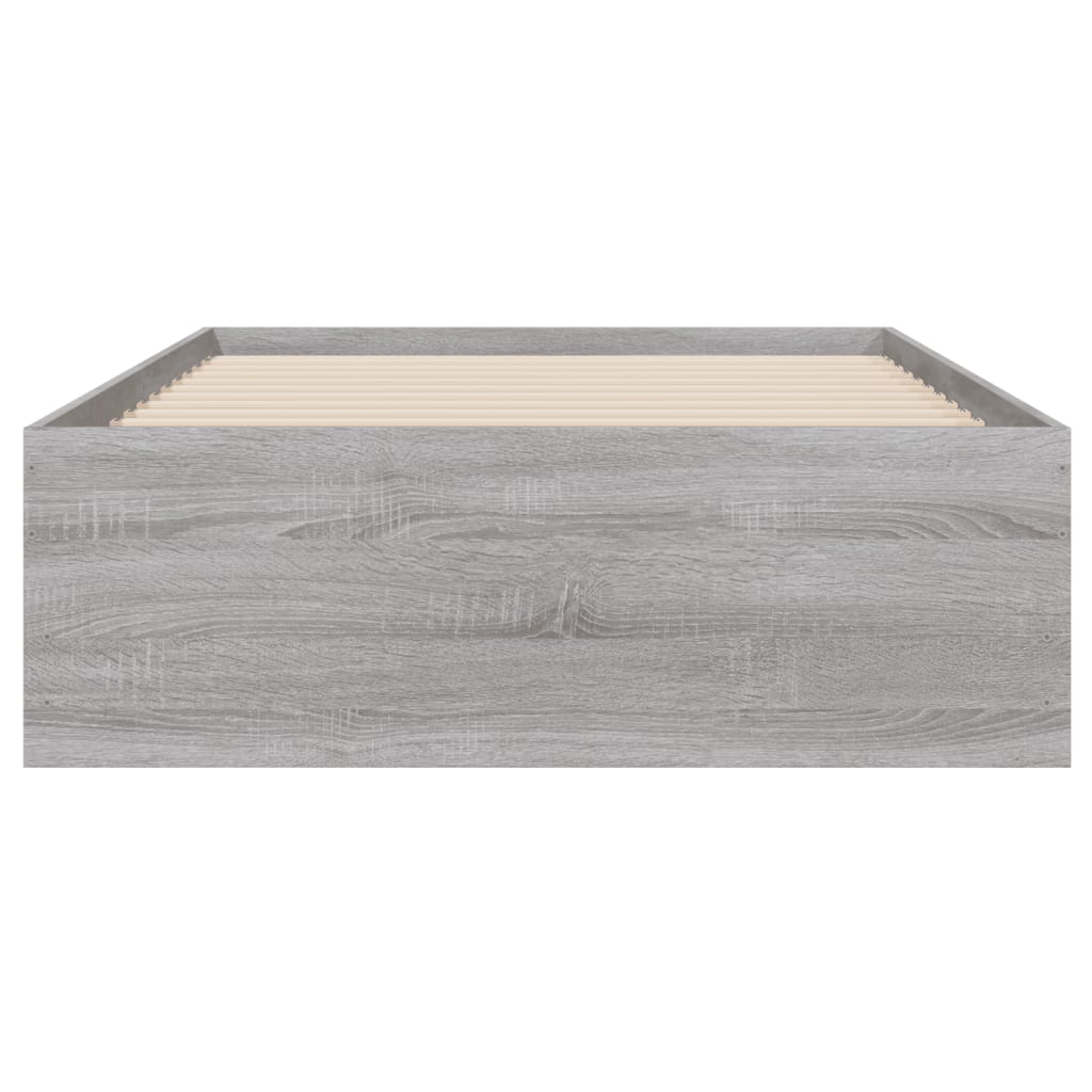 Bed Frame with Drawers without Mattress Grey Sonoma 90x200 cm