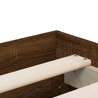 Bed Frame with Drawers without Mattress Brown Oak 135x190 cm Double