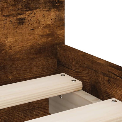 Bed Frame with Drawers without Mattress Smoked Oak 100x200 cm