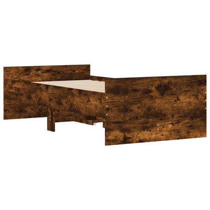 Bed Frame without Mattress Smoked Oak 75x190 cm Small Single Small Single