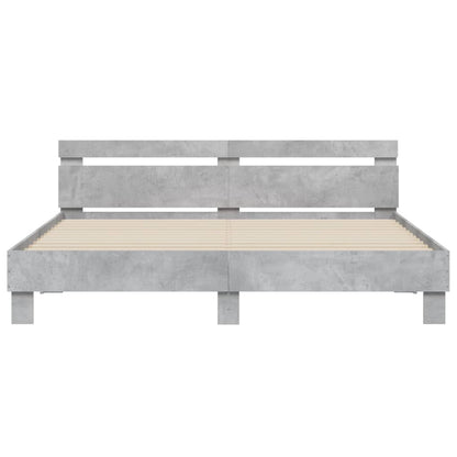 Bed Frame without Mattress Concrete Grey 180x200 cm Super King