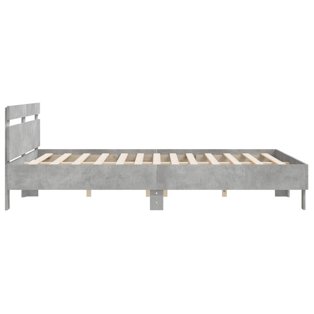 Bed Frame without Mattress Concrete Grey 180x200 cm Super King