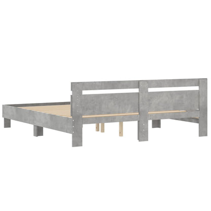 Bed Frame without Mattress Concrete Grey 180x200 cm Super King