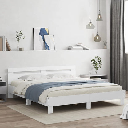 Bed Frame without Mattress White 160x200 cm