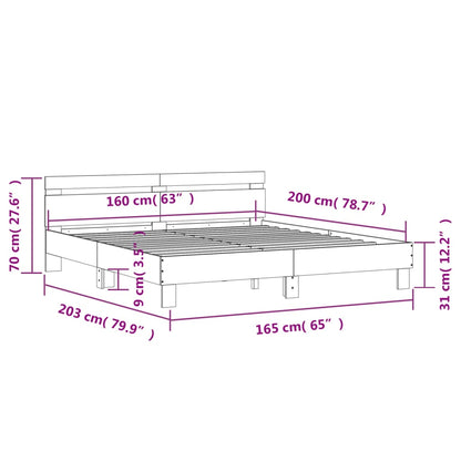 Bed Frame without Mattress White 160x200 cm