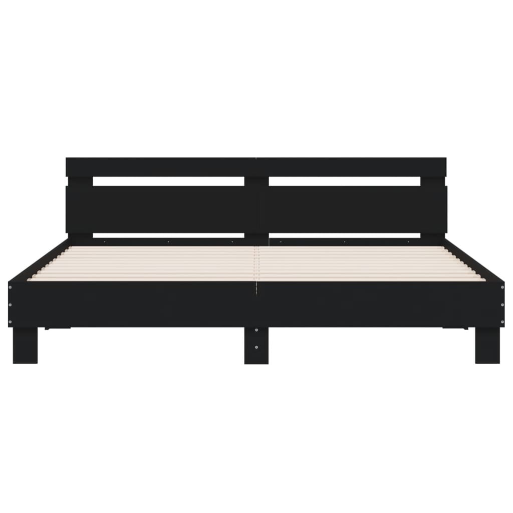 Bed Frame without Mattress Black 160x200 cm
