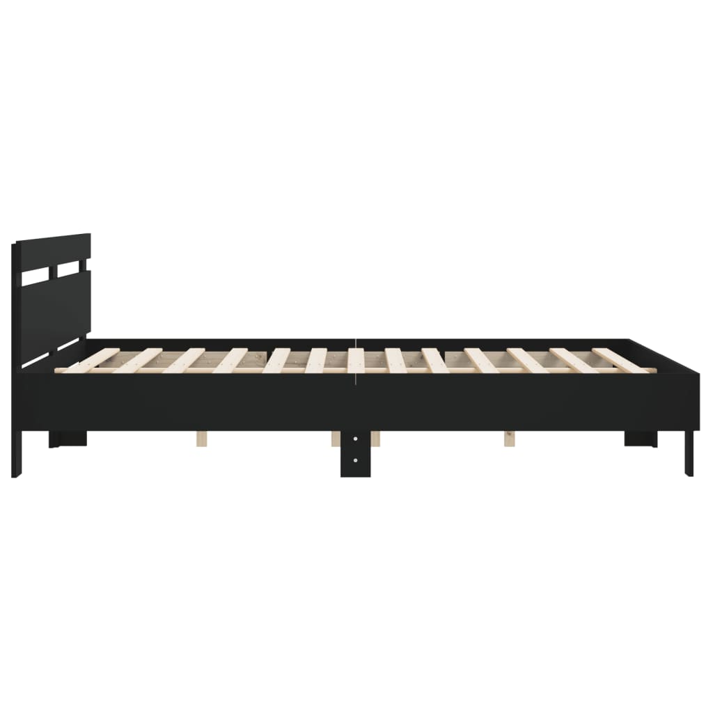 Bed Frame without Mattress Black 160x200 cm
