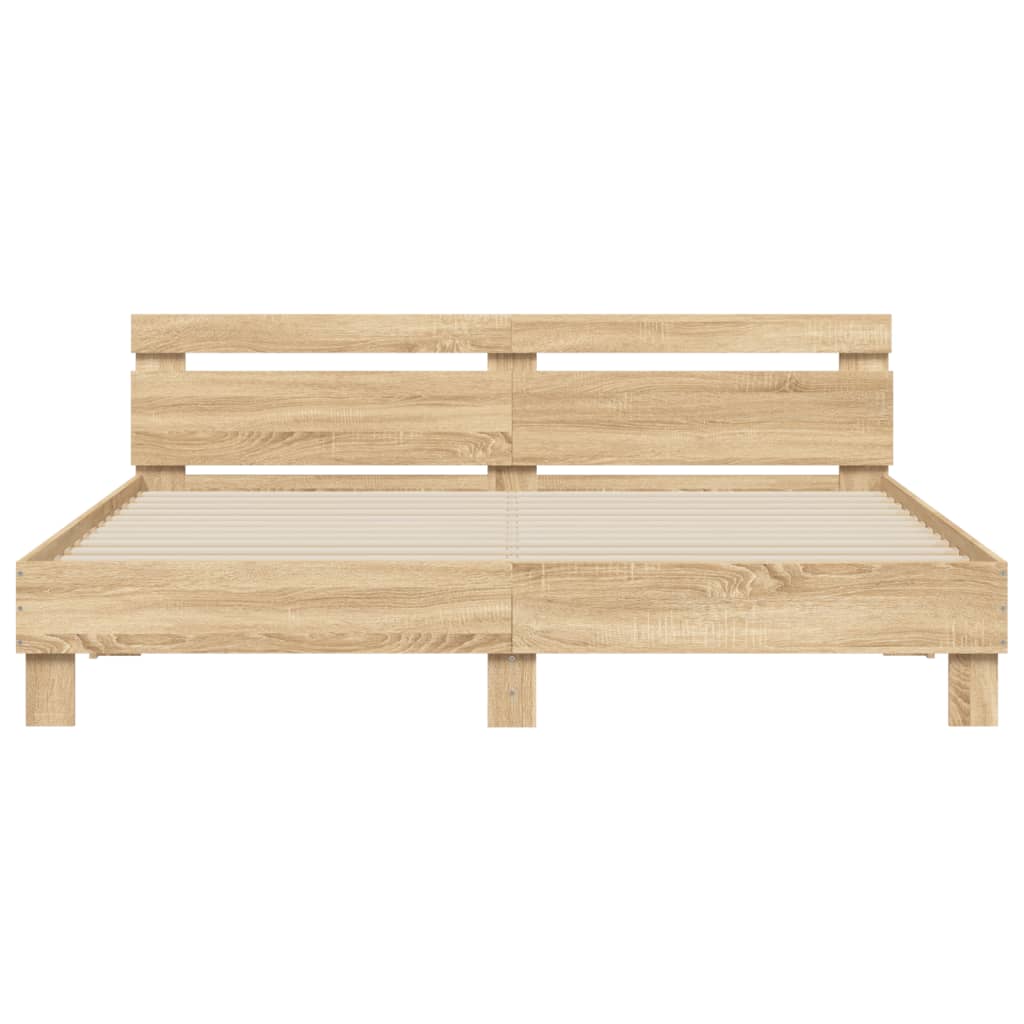 Bed Frame without Mattress Sonoma Oak 160x200 cm