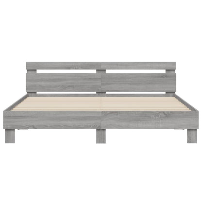 Bed Frame without Mattress Grey Sonoma 160x200 cm
