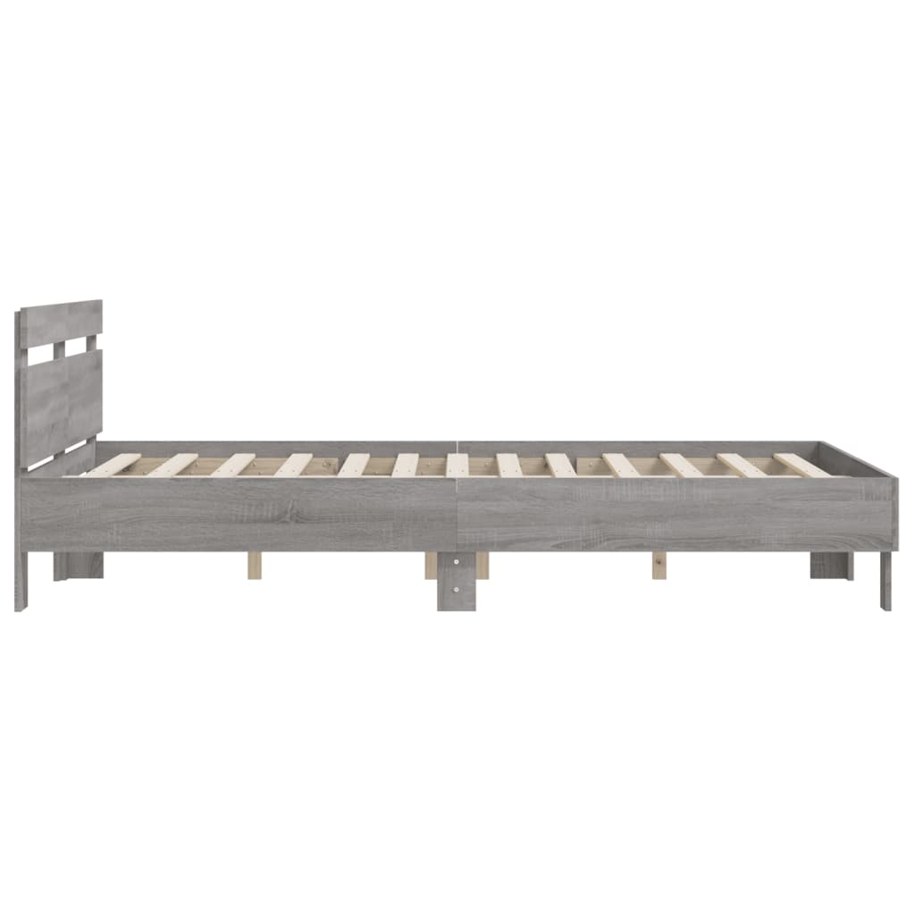 Bed Frame without Mattress Grey Sonoma 150x200 cm King Size