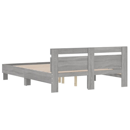 Bed Frame without Mattress Grey Sonoma 150x200 cm King Size