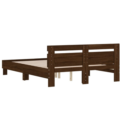 Bed Frame without Mattress Brown Oak 150x200 cm King Size