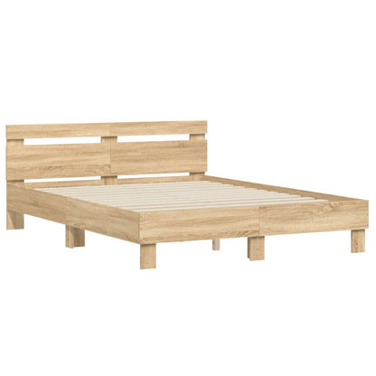 Bed Frame without Mattress Sonoma Oak 140x200 cm