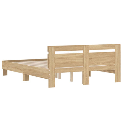 Bed Frame without Mattress Sonoma Oak 140x200 cm