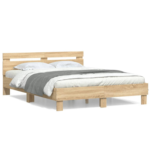 Bed Frame without Mattress Sonoma Oak 140x200 cm