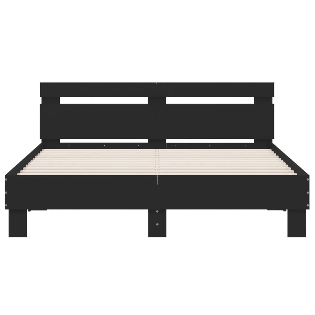 Bed Frame without Mattress Black 140x190 cm