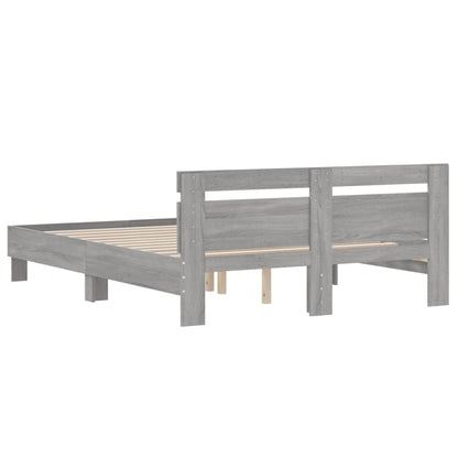 Bed Frame without Mattress Grey Sonoma 140x190 cm