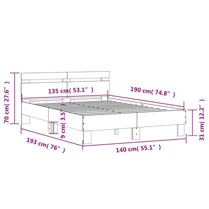 Bed Frame without Mattress Black 135x190 cm Double