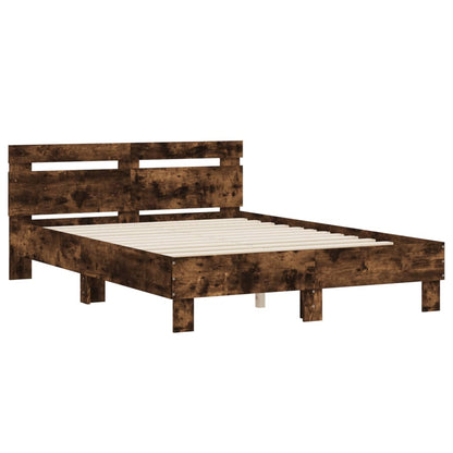 Bed Frame without Mattress Smoked Oak 120x190 cm Small Double