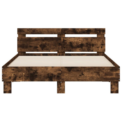 Bed Frame without Mattress Smoked Oak 120x190 cm Small Double