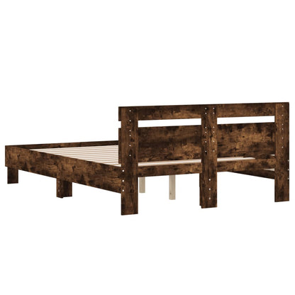 Bed Frame without Mattress Smoked Oak 120x190 cm Small Double