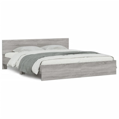 Bed Frame without Mattress Grey Sonoma 200x200 cm