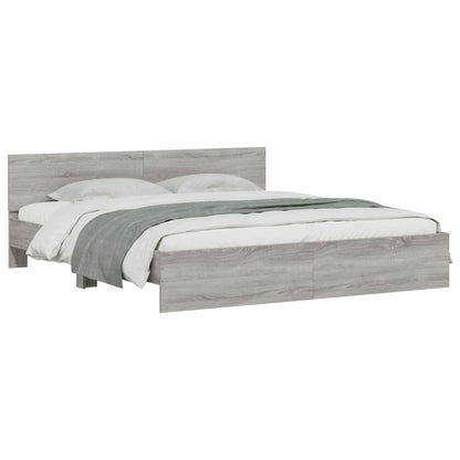 Bed Frame without Mattress Grey Sonoma 200x200 cm