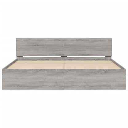 Bed Frame without Mattress Grey Sonoma 200x200 cm