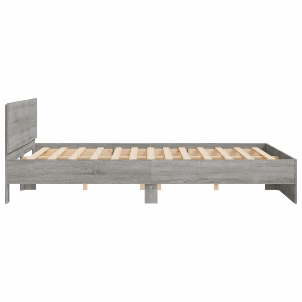 Bed Frame without Mattress Grey Sonoma 200x200 cm