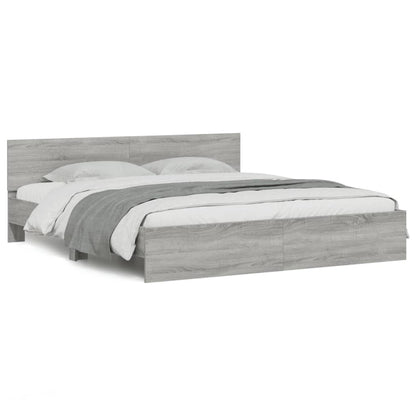 Bed Frame without Mattress Grey Sonoma 160x200 cm