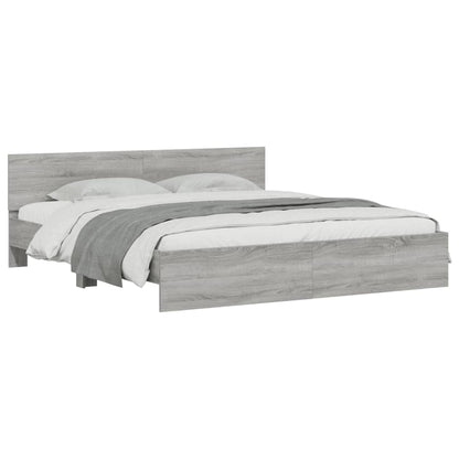 Bed Frame without Mattress Grey Sonoma 160x200 cm